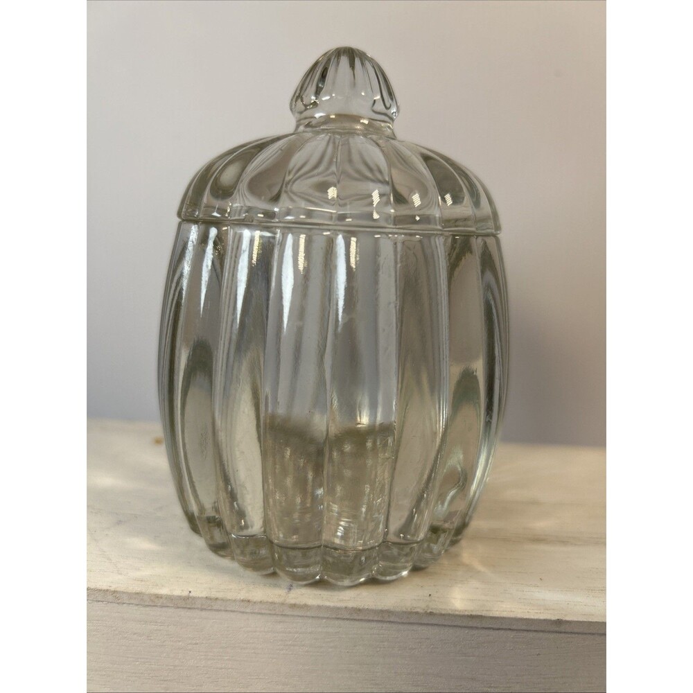 Vintage 1940's Jeanette Glass Pumpkin-Shaped Sugar Bowl/Relish Dish